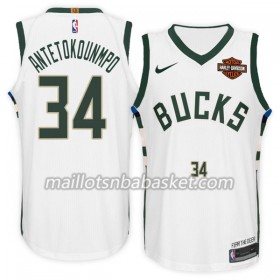 Maillot Homme Milwaukee Bucks Giannis Antetokounm 34 II Nike 2017-18 Blanc Swingman